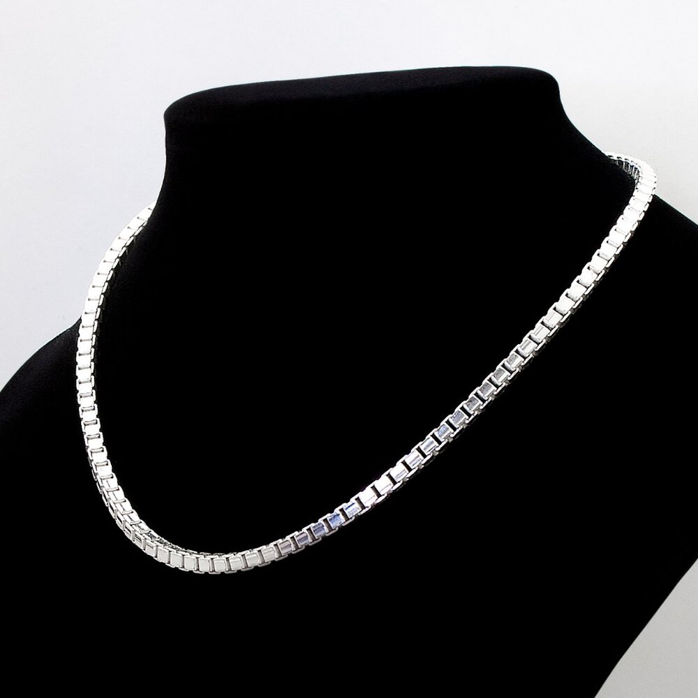 Sterling Silver 3.8mm Thick Box Chain Choker 16" | 925 Italy Women’s Necklace